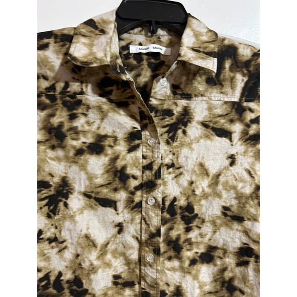 Samsoe Samsoe NWT Demi Shirt Dress Camo Clay Short Sleeve size M Organic Cotton - Picture 5 of 10